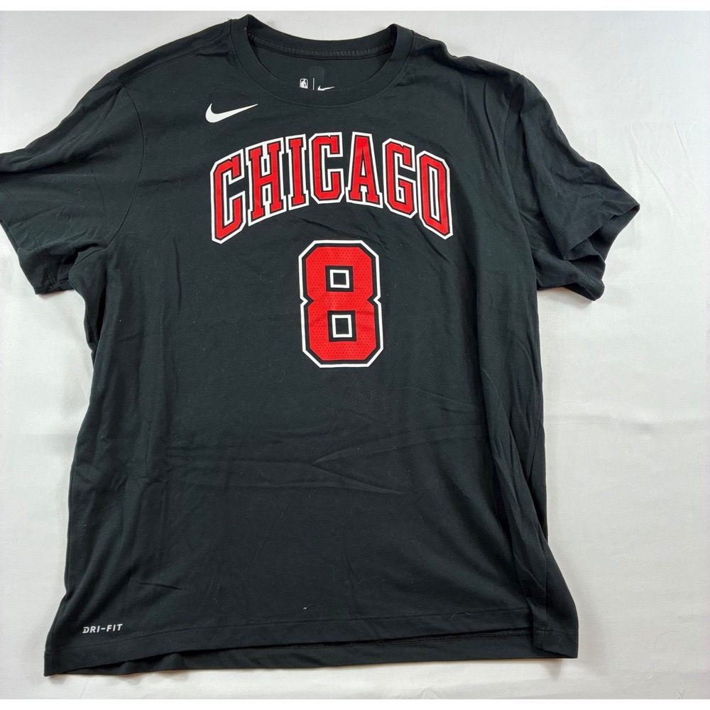 Nike Chicago Bulls T-Shirt Mens XL Black Zach LaVine #8 NBA Dri-FIT Pre-owned